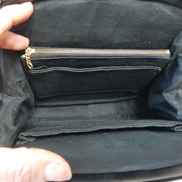 Vintage 1950's Black Tapestry Needlepoint Floral Roses Handbag - Picture 9 of 9